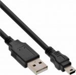Cable USB InLine USB-A - miniUSB 0.5 m Czarny (33107K)