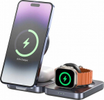 Unitek Foldable charging station 3w1, Qi2, 15W, szara - Unitek Foldable charging station 3w1, Qi2, 15W, szara