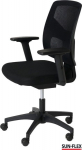 Task chair SUN-FLEX MESH 250305, mesh backrest, 4D adjustable armrests/ black fabric+black base