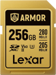 LEXAR SDXC ARMOR GOLD UHS-II U3, STAINLESS STEEL, IP68 R280/W210 (V60) 256GB