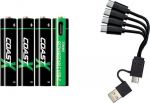 1x4 Coast Zithion-X Micro AAA Battery USB-C Charging Port