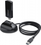StarTech.com Startech Wi-Fi 6E USB Adapter/Dongle, For Desktop/Laptop PC, Wireless NIC w/Foldable Antenna, WiFi Adapter Supports 802.11 b/g/n/ac/ax, 2.4/5/6 GHz Network Compatible - network adapter - USB 3.0 - Wi-Fi 6E - svart