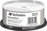 VERBATIM 43750 BluRay BD-R DL Verbatim Spindle 25 50GB 6x WIDE THERMAL PRINT NO ID
