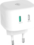 Nedis Netzteil - GaN, quick charge feature, automatic voltage selection - 45 Watt - 3 A - PD 3.0 - 2 Ausgabeanschlussstellen (USB-C)