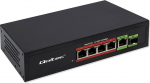 Qoltec Network switch SWITCH FAST ETHERNET PoE 4x RJ45 PoE 1x RJ45Uplink 1x SFP | 65W | 1000 Mb/s