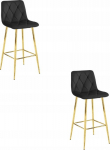 Leobert NADO stool - black velvet / GOLDEN legs x 2