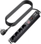 TECH DATA Vision - Steckdosenleiste - Wechselstrom 230 V - Eingabe, Eingang power CEE 7/7 - output terminals: 4 (power CEE 7/3)