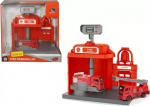 Swede Fire station set with a car sliding down the carousel