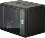 Digitus Wall-mounted network cabinet Dynamic 19" 9U rack 474x600x450mm, door glass, czarna, not folded, 60kg