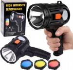 Lean Flashlight Flashlight LED Searchlight 6 Powerbank Modes Interchangeable Filters 19 cm