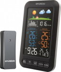 Hyundai HY-WS5110 - Color: czarny | Animated weather forecast | Battery powered, Network | Budzik, calendar