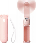 Jisulife Mini Fan Jisulife Handheld Fan Life8 portable fan USB z powerbank function 2000mAh i flashlight - pink