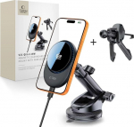 4kom.pl TECH-PROTECT V21 MAGNETIC MAGSAFE DASHBOARD & VENT CAR MOUNT WIRELESS CHARGER 25W QI2.2 BLACK