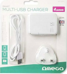 Omega USB laadija 4xUSB EU + kaabel, valge (42672)