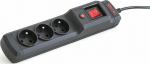 Arm Armac Multi M3 | Listwa zasilająca | przeciwprzepięciowa, 3 jack, przew&oacute;d 3m, czarna