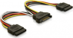 Delock Adapter SATA Strom 15-pin -> 2x SATA gerade