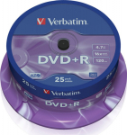 Verbatim DVD+R 16x 4.7GB 25P CB 43500