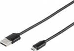 Vivanco kaabel microUSB - USB 1m, must (35815)
