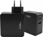 Ansmann 247PD - Netzteil - 45 Watt - 4700 mA - PD, QC 3.0 - 2 Ausgabeanschlussstellen (USB-C, USB)