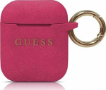 Guess GUACCSILGLBK protective case Silicone Glitter do AirPods 1/2 maroon