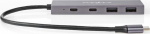 Nedis UHUBU3450AT - USB 3.2 Gen 2 (3.1 Gen 2) Type-C - USB 3.2 Gen 2 (3.1 Gen 2) Type-A - USB 3.2 Gen 2 (3.1 Gen 2) Type-C - 10000 Mbit/s - Anthrazit - Aluminium - 10 W