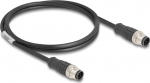DELOCK M12 Kabel A-encoded 8 Pin Stecker zu Stecker PVC 1 m