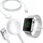 Teltech induction wireless charger do Apple Watch MagSafe white braid
