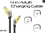 Quick QB-100 Braided 4in1 Multi Charhing and Data Cable 1.2m