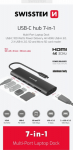 Swissten Aluminium Multi-Port Laptop Dock USB-C Hub 7in1 USB-C 100W / HDMI 4K / USB-A 3.0 / 2x USB-A 2.0 / SD / MicroSD