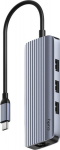 Cudy UH606 hubs and concentrators USB 3.2 Gen 1 (3.1 Gen 1) Type-C 5000 Mbit/s Szary, Silver