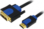 Logilink HDMI-DVI-Cable connection. 18+1pin St/St 3.00m sw 1.4