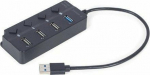 HUB USB Gembird I/O HUB USB3 4PORT/UHB-U3P1U2P3P-01 GEMBIRD