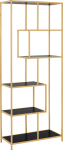 Shelf SEAFORD 77x35xH185cm, black/golden