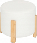 Atmosphera Boucl&eacute; pouffe &Oslash; 37.5 cm z bamboo legs