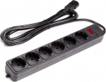 EXD UPS-Rated Extension Cord 3m, 6 sockets, with switch black