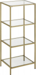 LEOBERT Gold loft glass shelf 4 shelves metal frame glass elegant