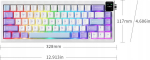 Ajazz Klawiatura gamingowa mechaniczna AK650 Dream Weaver Switch-Side Character Gradient Pink- 3 Model-With Screen RGB