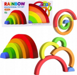 LeanToys Rainbow Puzzle for Toddlers Colorful Rubber Blocks 5 szt