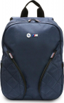 BMW Nylon Pockets & Metal Logo 16" Backpack Navy Blue