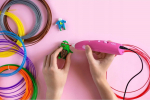 myFirst 3dPen Make Creator Kit - creative set 3D: ballpoint 3dPen Make, 3 mobile themes, 3 movable models and inserts PCL czerwony