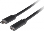 Lanberg USB-C M/F 3.1 Cable | CA-USBE-20CC-0005-BK