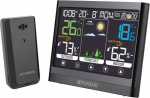 Hyundai HY-WS2450 - Color: czarny | Weather forecast with animations | Battery powered, Network | Budzik, calendar