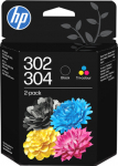 HP 302/304 TRI-COLOR/BLACK INK, CRTG 2-PK