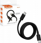 Kabel USB Teltech Wire PD Typ-C-Typ-C 5A 100W 1m czarny TCA-07 Teltech