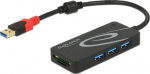 DELOCK USB-HUB USB3.1 TypA -> 3x USB3.0 TypA +2x Slot SD