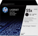 CE255XD HP TONER CARTRIDGE 55X, BLACK HP 55X DUAL PACK