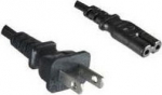 MicroConnect Power Cord US - C7 1.8m, Black