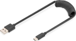 Digitus | USB 2.0 Type A to USB C Spiral Cable | AK-300430-006-S | USB-A to USB-C USB 2.0 Type A, plug | USB C, plug