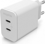 mophie Wall Adapter USB-C PD DUAL 45W GAN EU(2xUSBC) White
