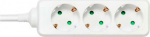 Deltaco jACK, 3 contacts 1.5m White